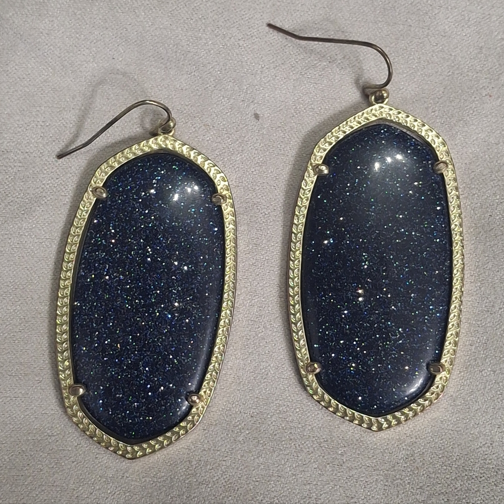 Kendra Scoot Blue Goldstone Earrings